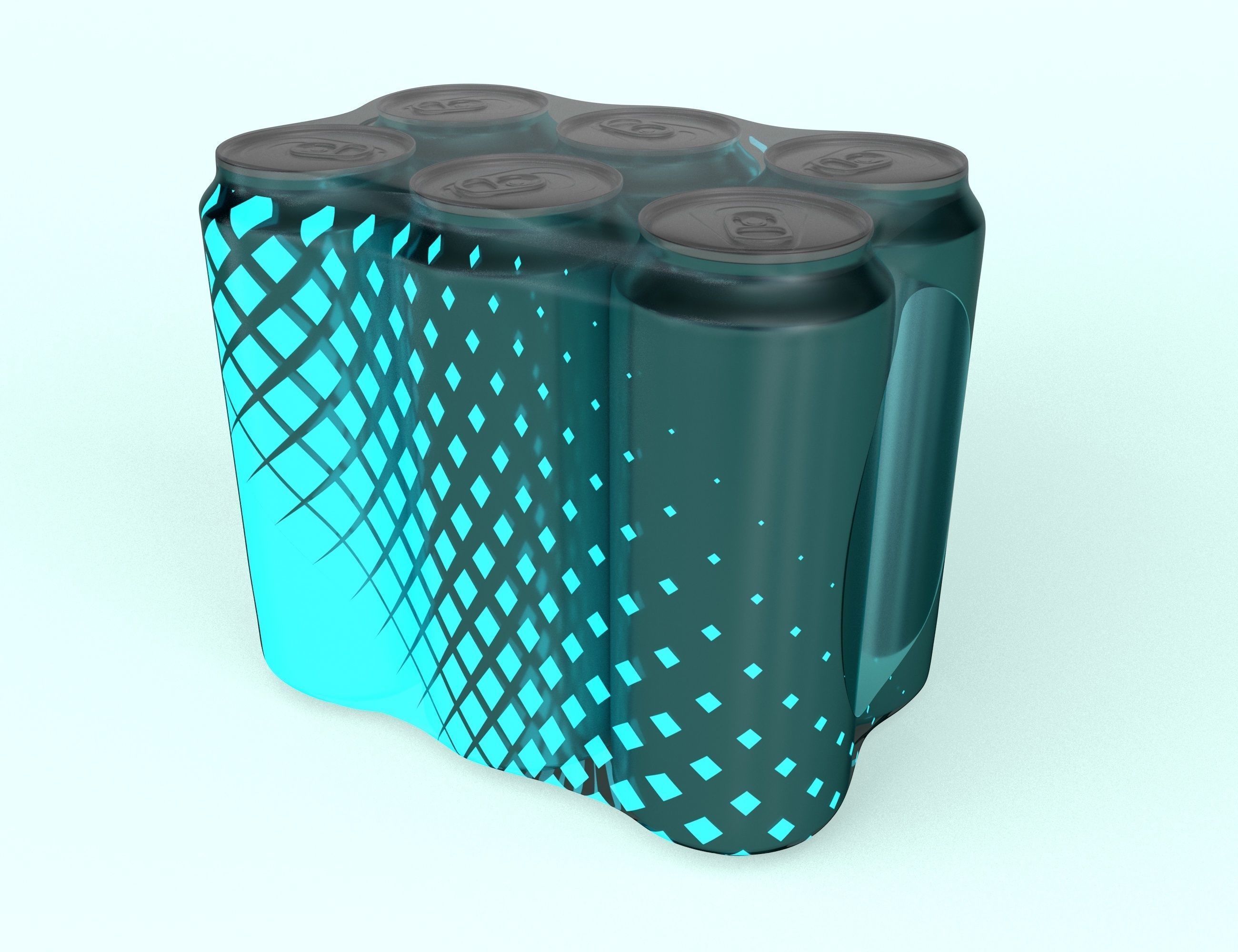 Beverage Cans 6psc Pack 500ml 3D model_7