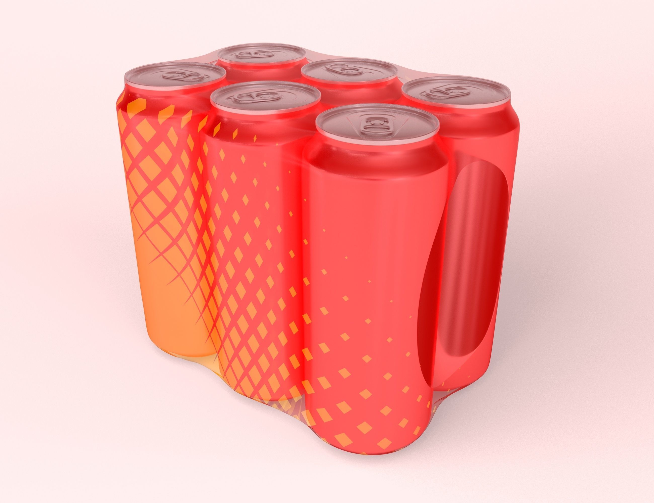 Beverage Cans 6psc Pack 500ml 3D model_5