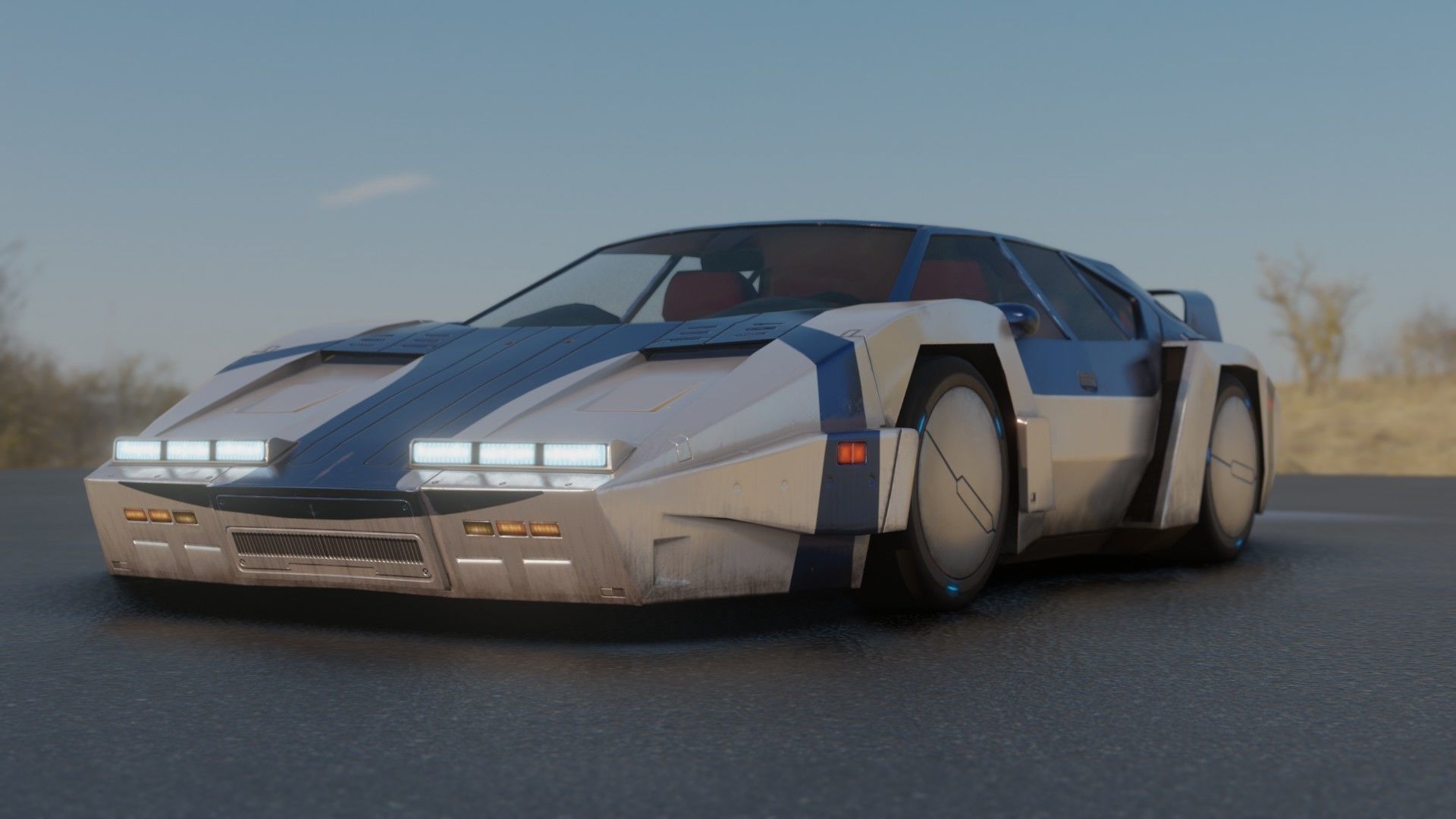 3Dpro CAR scifi 2 Low-poly 3D model_1