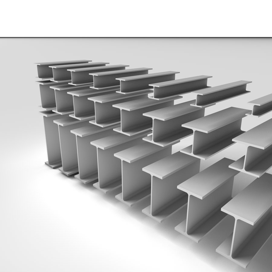 Metal Beam HEB 3D model_1