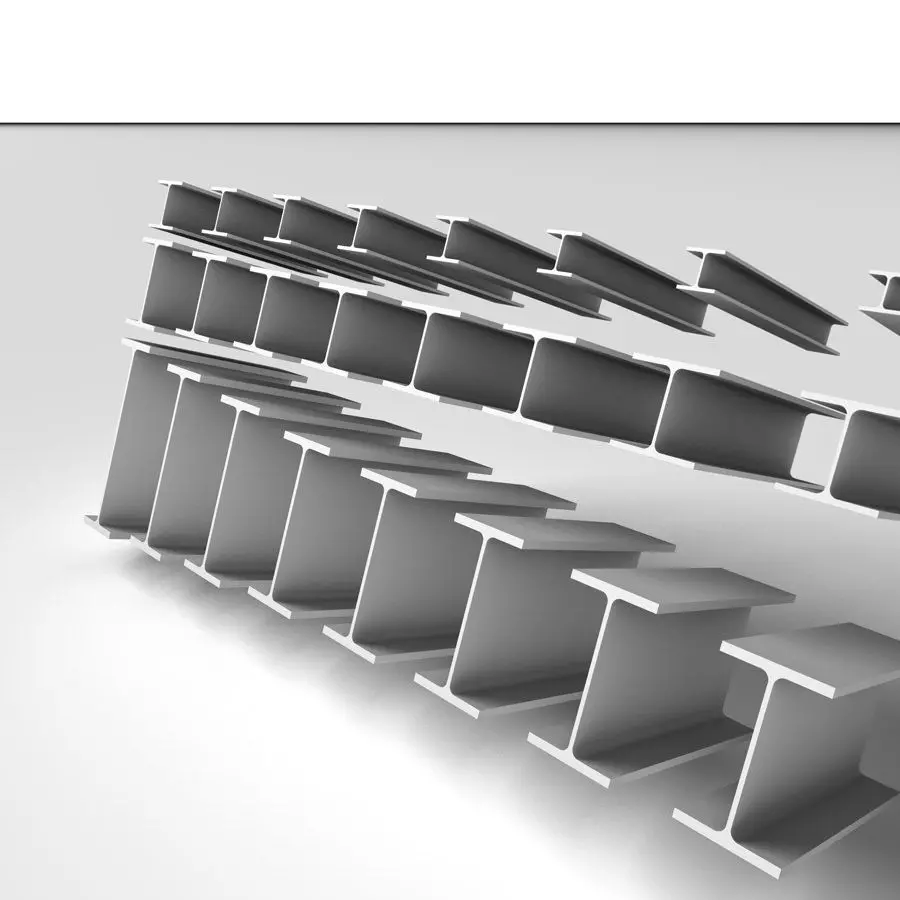 Metal Beam HEB 3D model_0