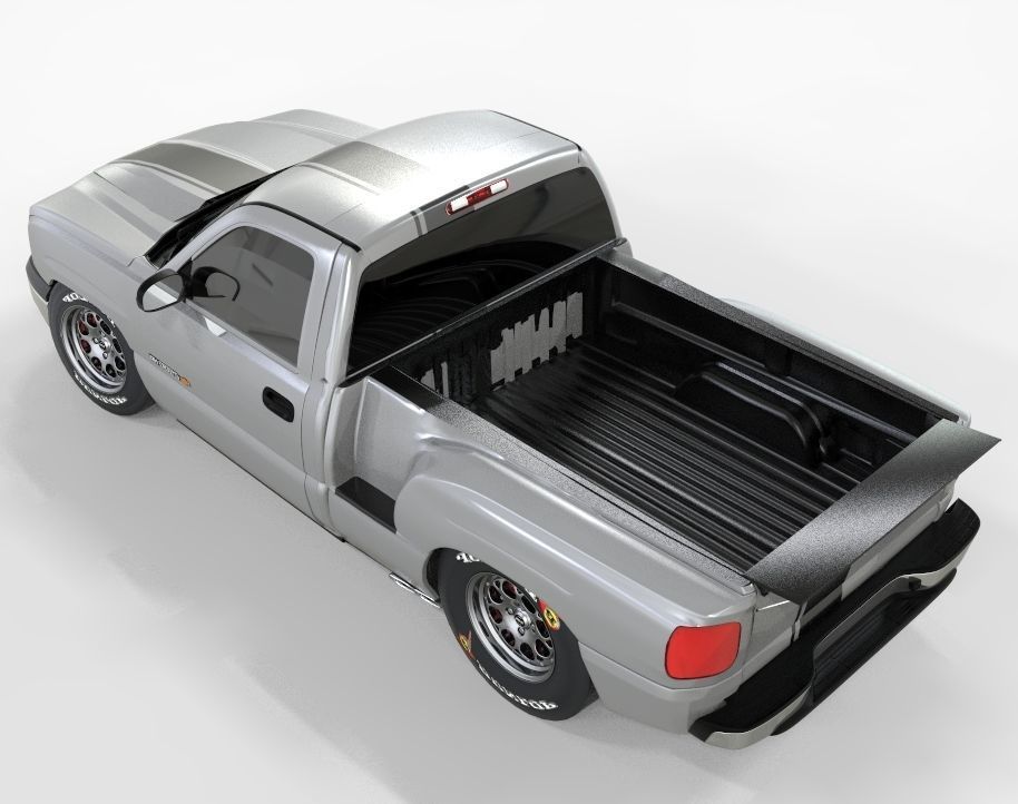 Chevy 2500 Hd Single Cab Drag Tuning 3D model_5