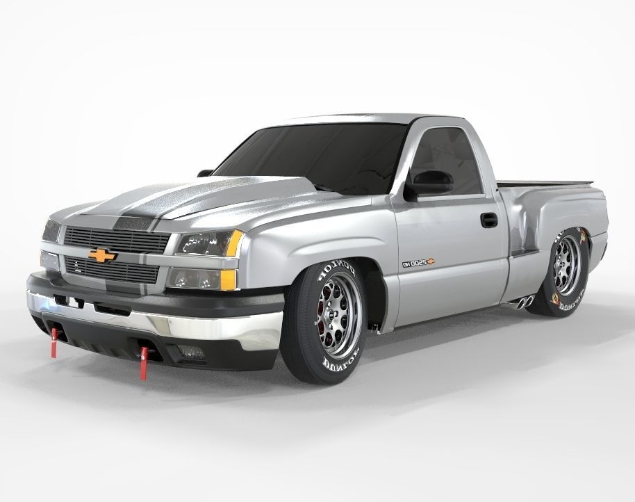 Chevy 2500 Hd Single Cab Drag Tuning 3D model_6