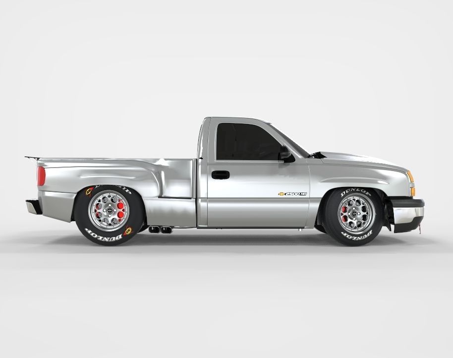 Chevy 2500 Hd Single Cab Drag Tuning 3D model_2