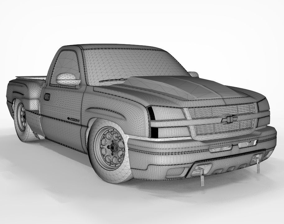 Chevy 2500 Hd Single Cab Drag Tuning 3D model_13