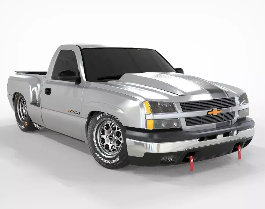 Chevy 2500 Hd Single Cab Drag Tuning 3D model_0