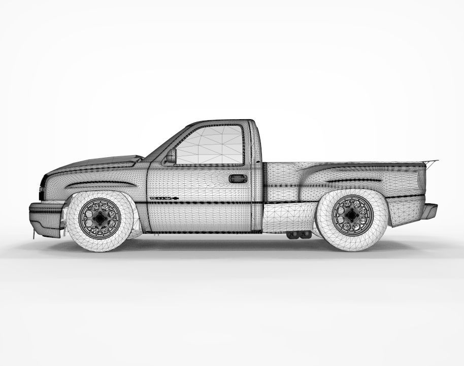 Chevy 2500 Hd Single Cab Drag Tuning 3D model_12