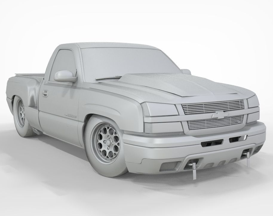 Chevy 2500 Hd Single Cab Drag Tuning 3D model_14