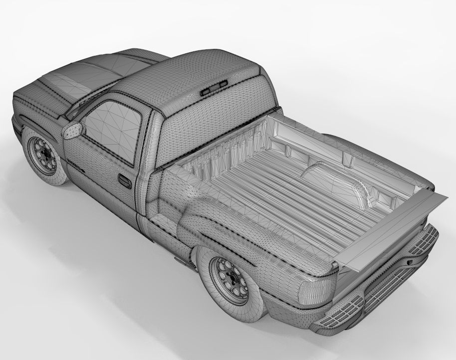 Chevy 2500 Hd Single Cab Drag Tuning 3D model_8