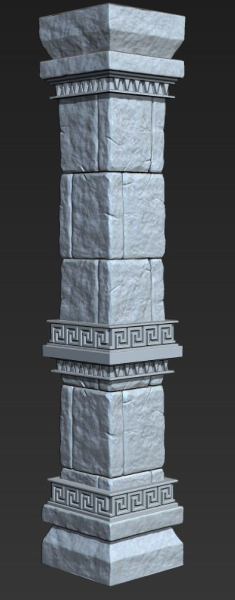 Aztec Pillar 3D print model_1