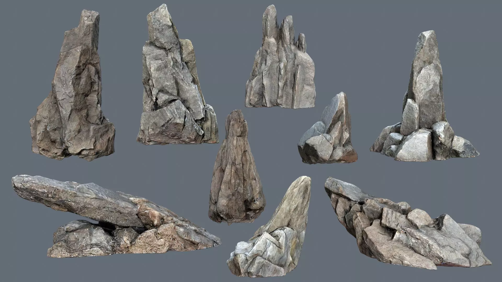 River Stone Low-poly 3D model_0