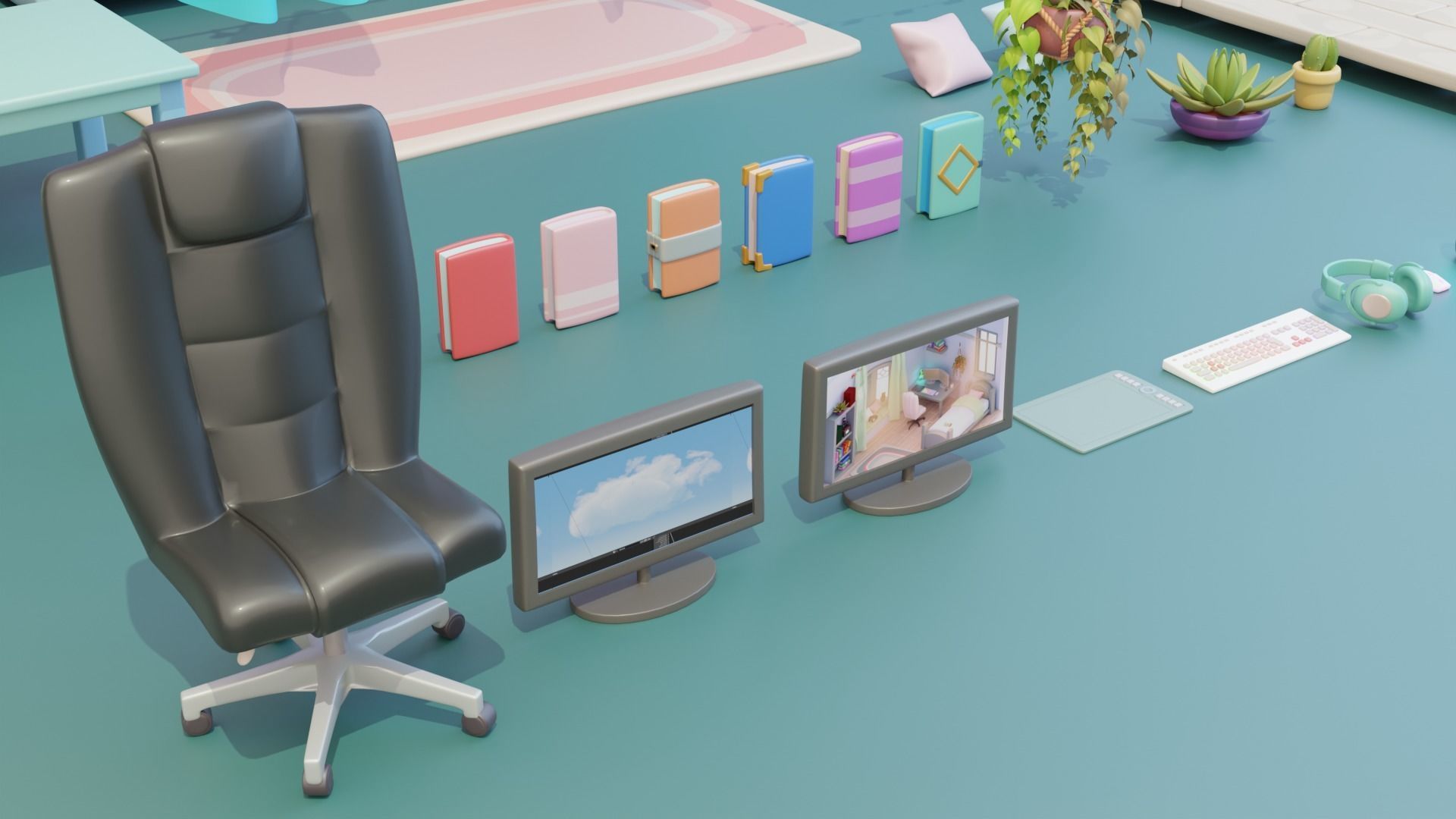 Cozy Room 3D Asset Pack Low-poly 3D model_9