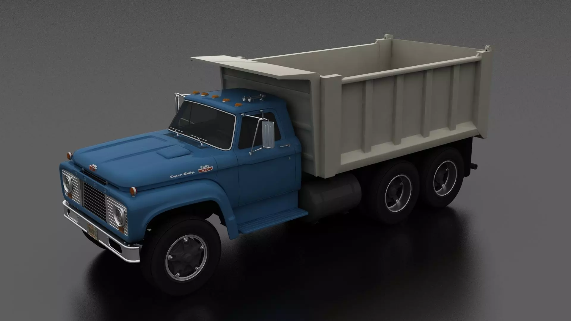 T-Series T-850 Dump Truck 1964 Tandem Axle Low-poly 3D model_0