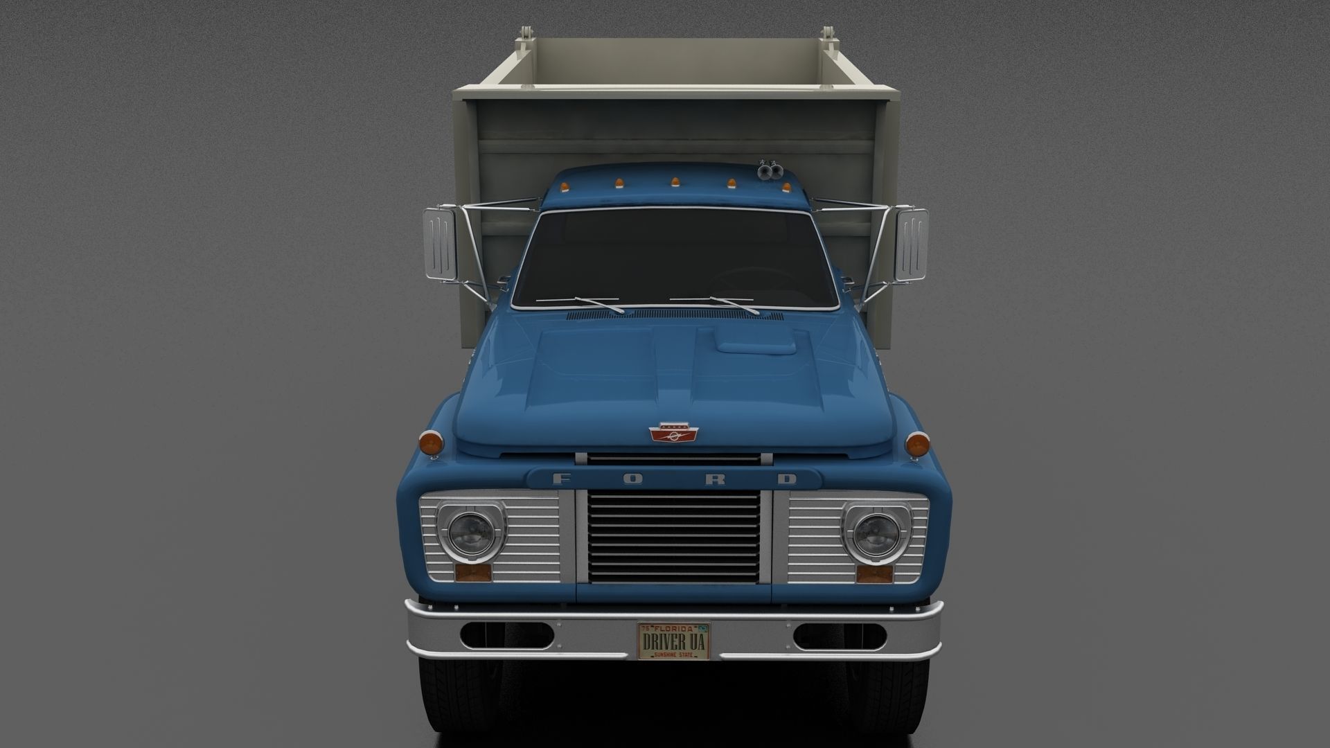 T-Series T-850 Dump Truck 1964 Tandem Axle Low-poly 3D model_7
