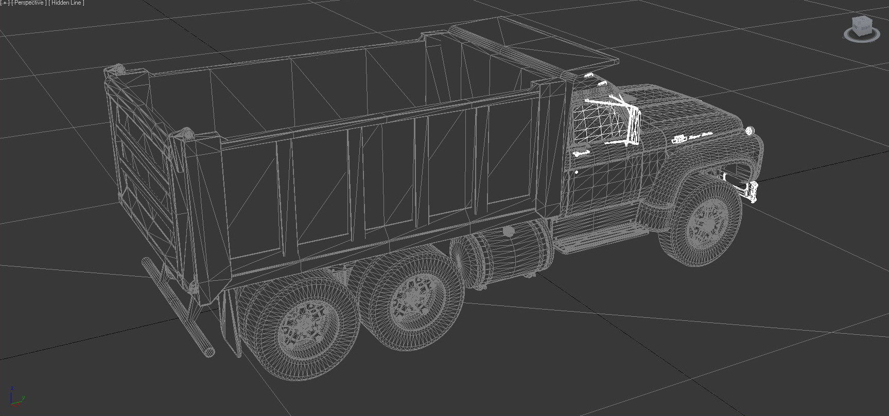 T-Series T-850 Dump Truck 1964 Tandem Axle Low-poly 3D model_12
