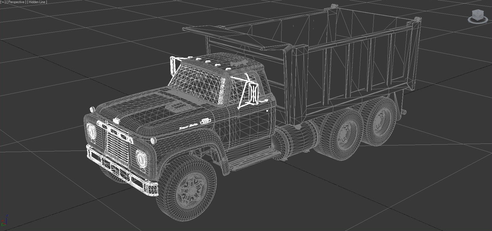 T-Series T-850 Dump Truck 1964 Tandem Axle Low-poly 3D model_11