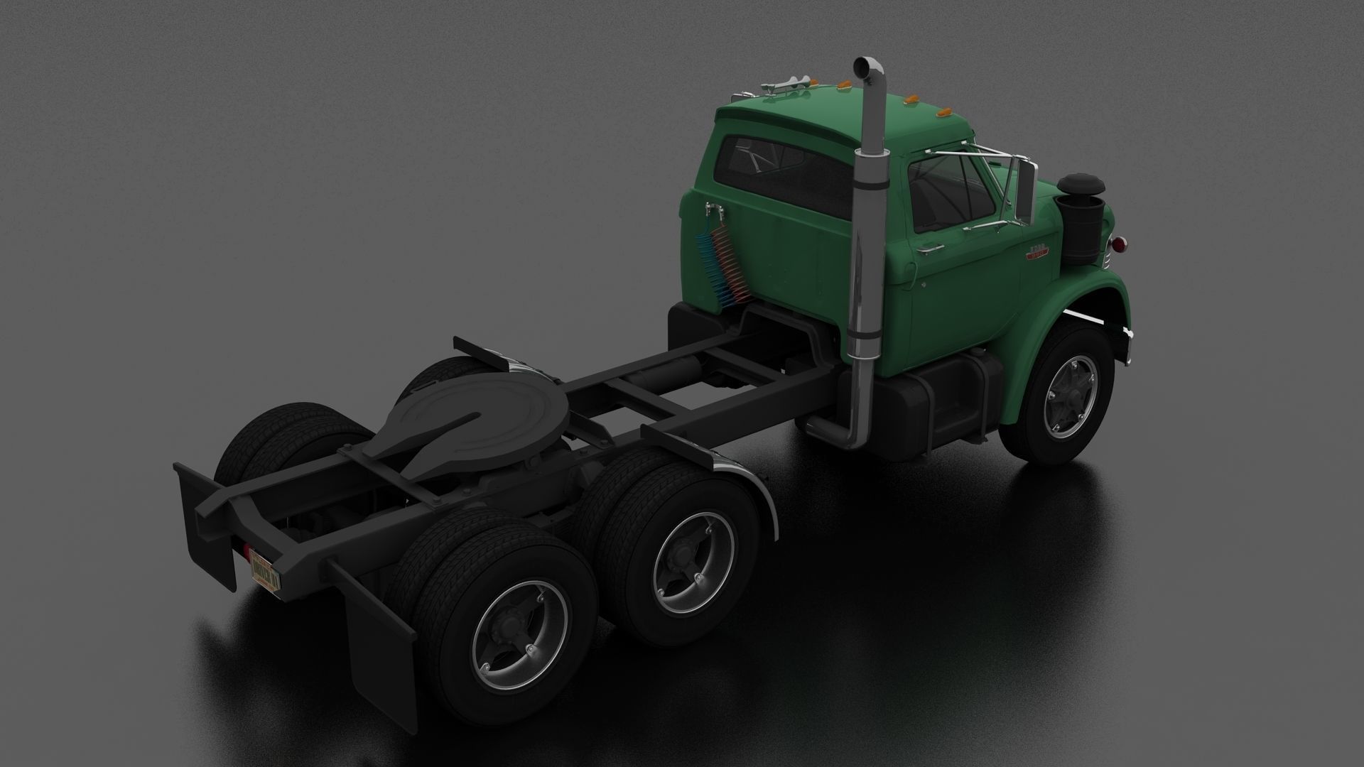 N-Series NT-950-D Semi Truck 1966 Low-poly 3D model_4