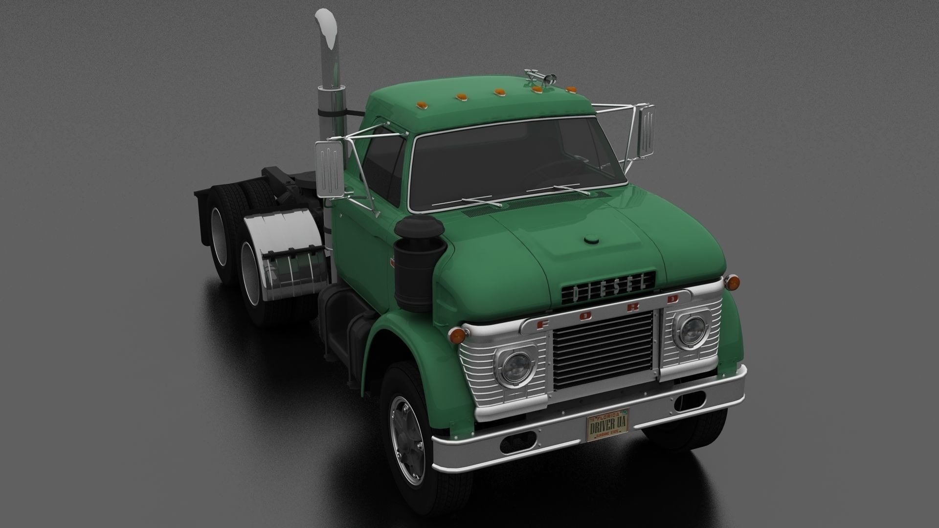 N-Series NT-950-D Semi Truck 1966 Low-poly 3D model_6