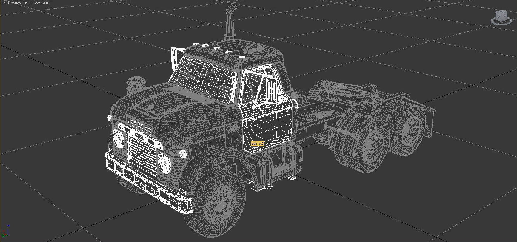 N-Series NT-950-D Semi Truck 1966 Low-poly 3D model_8