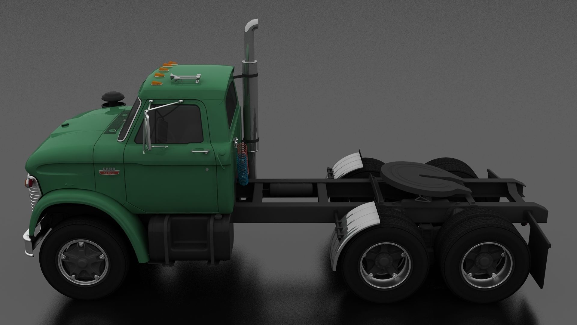 N-Series NT-950-D Semi Truck 1966 Low-poly 3D model_1