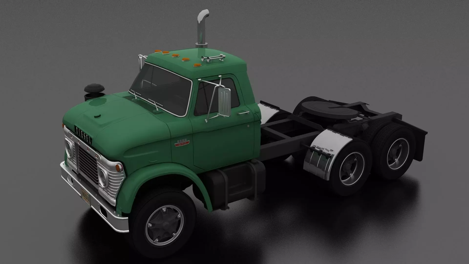 N-Series NT-950-D Semi Truck 1966 Low-poly 3D model_0