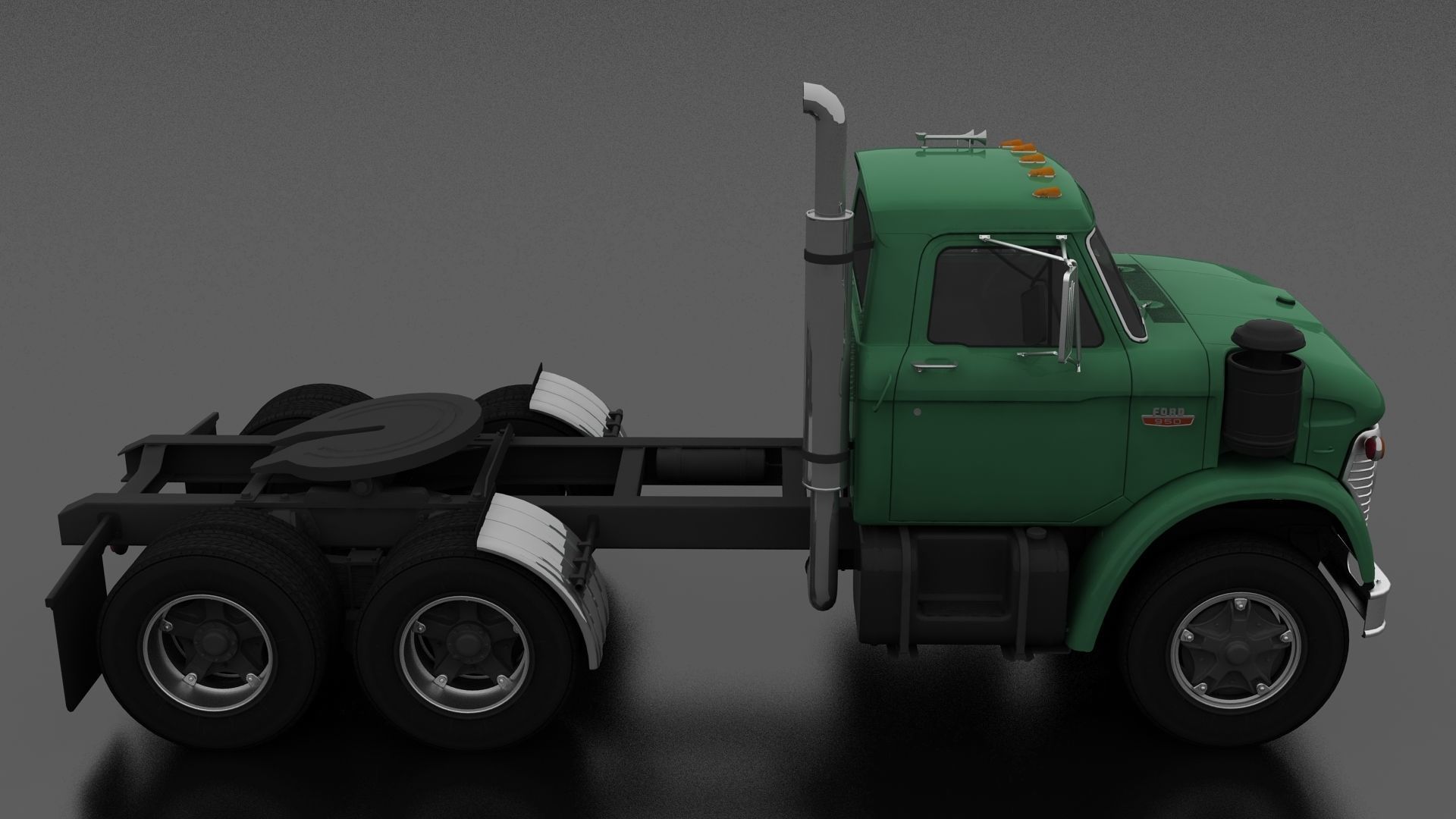 N-Series NT-950-D Semi Truck 1966 Low-poly 3D model_5