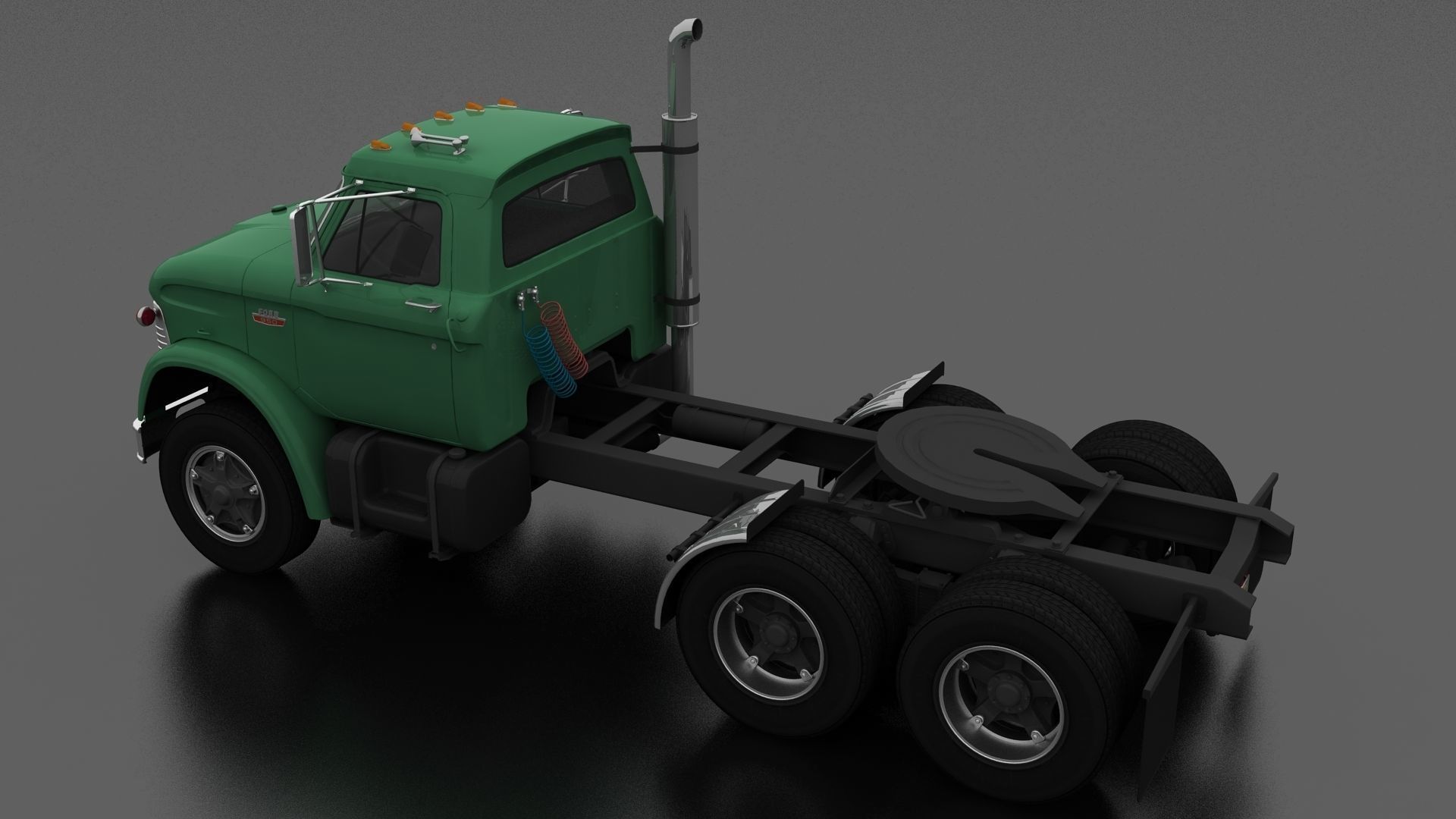 N-Series NT-950-D Semi Truck 1966 Low-poly 3D model_2
