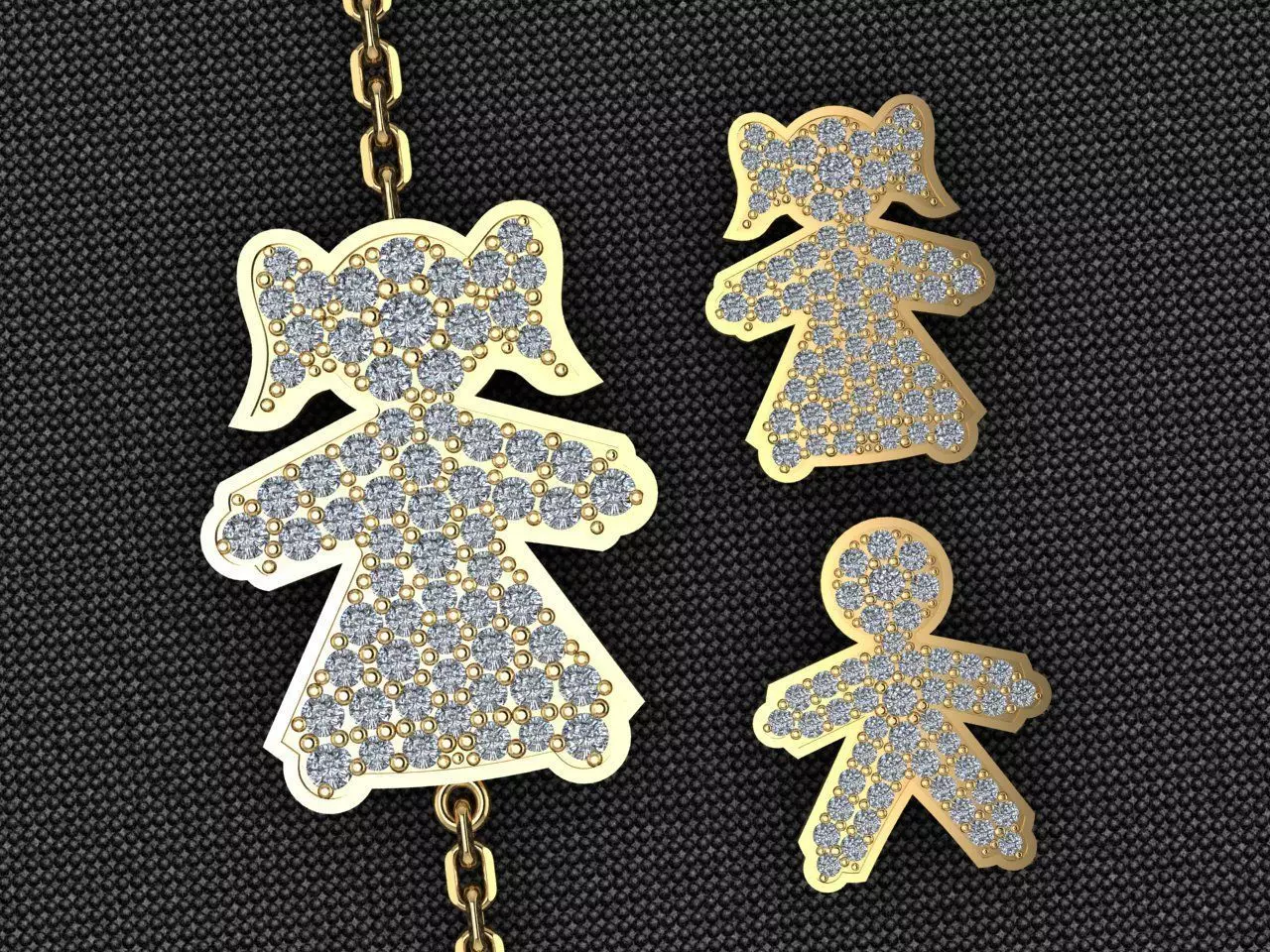 Pendant boy and girl for bracelet Free 3D print model