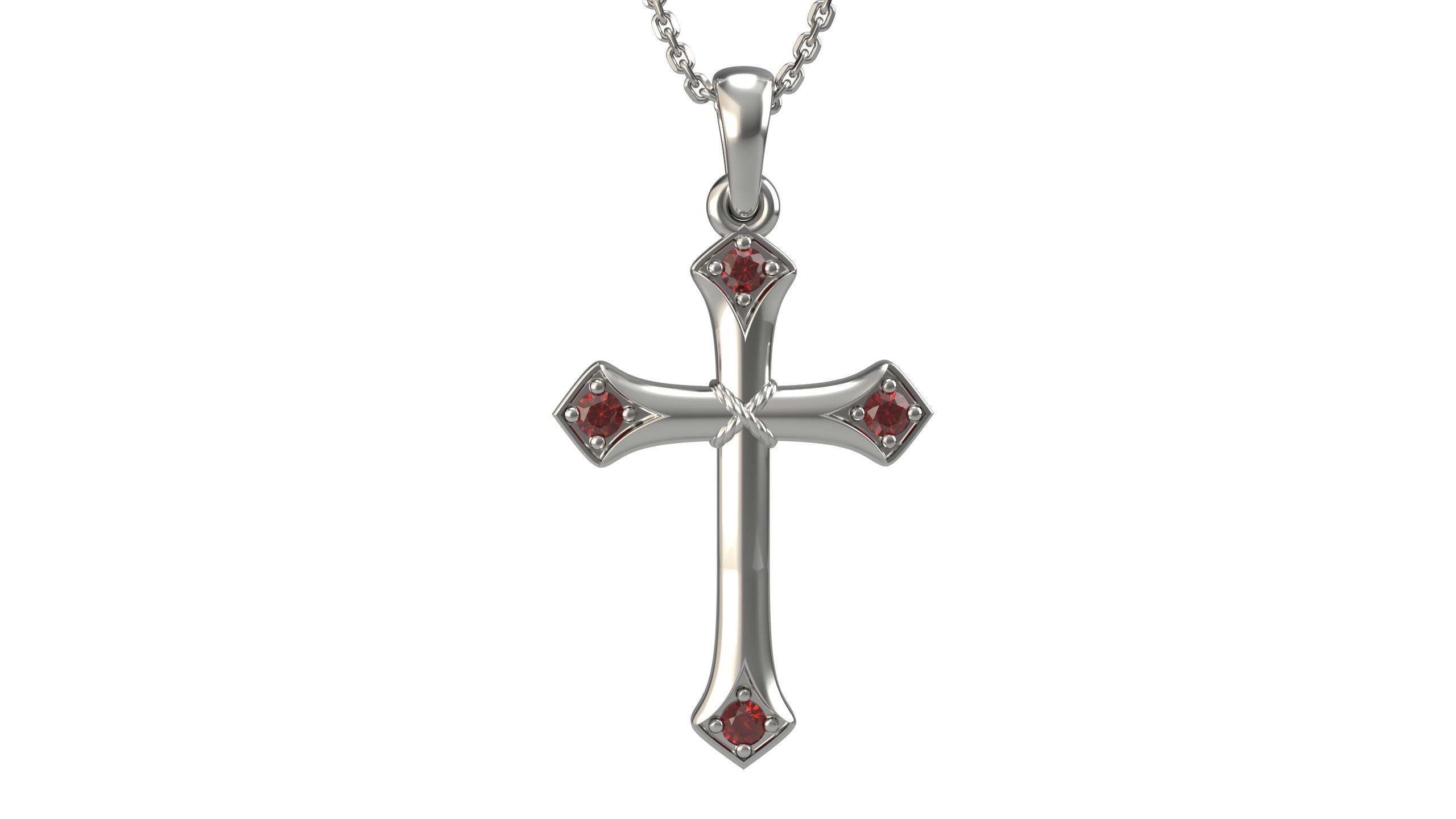 Cross pendant 24 3D print model_3