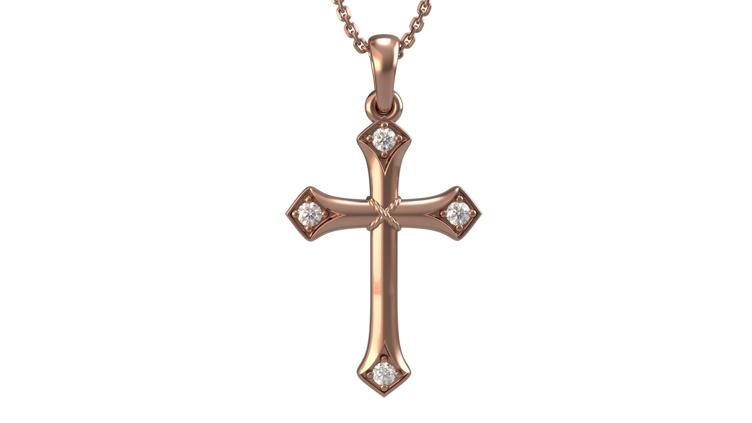 Cross pendant 24 3D print model_4