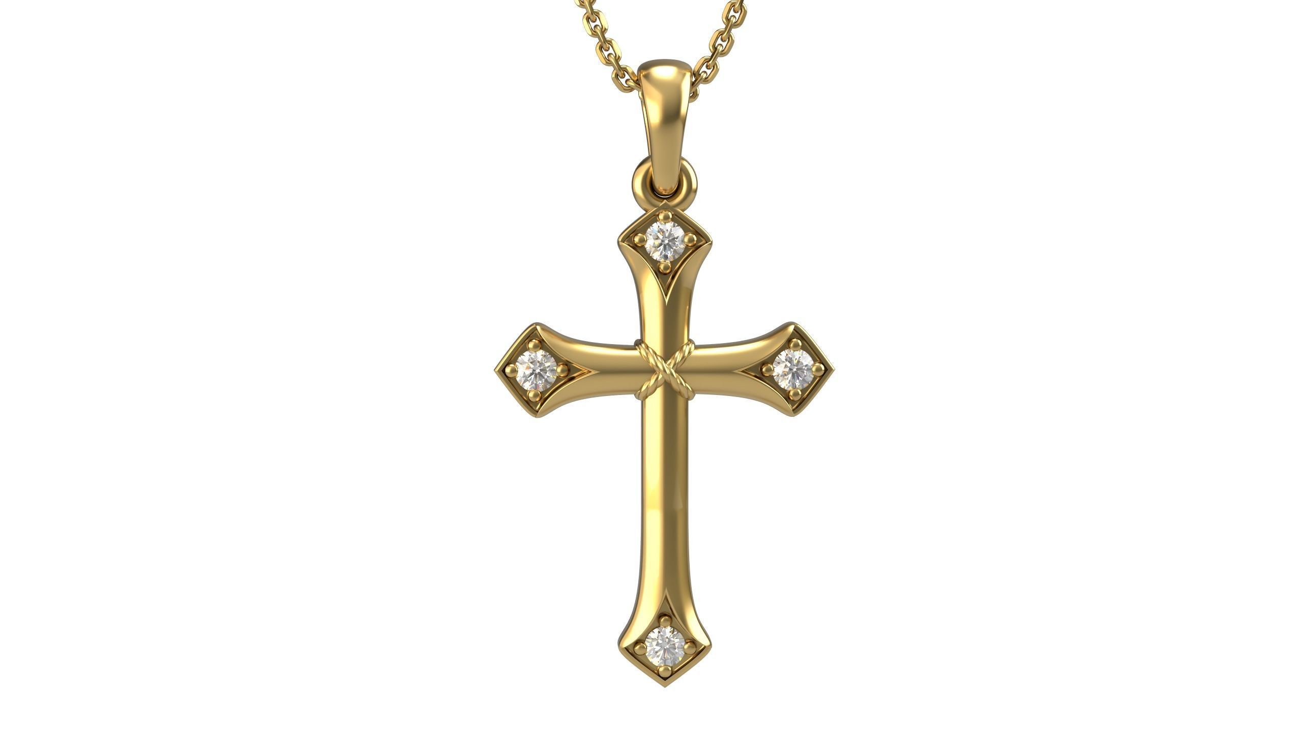 Cross pendant 24 3D print model_1