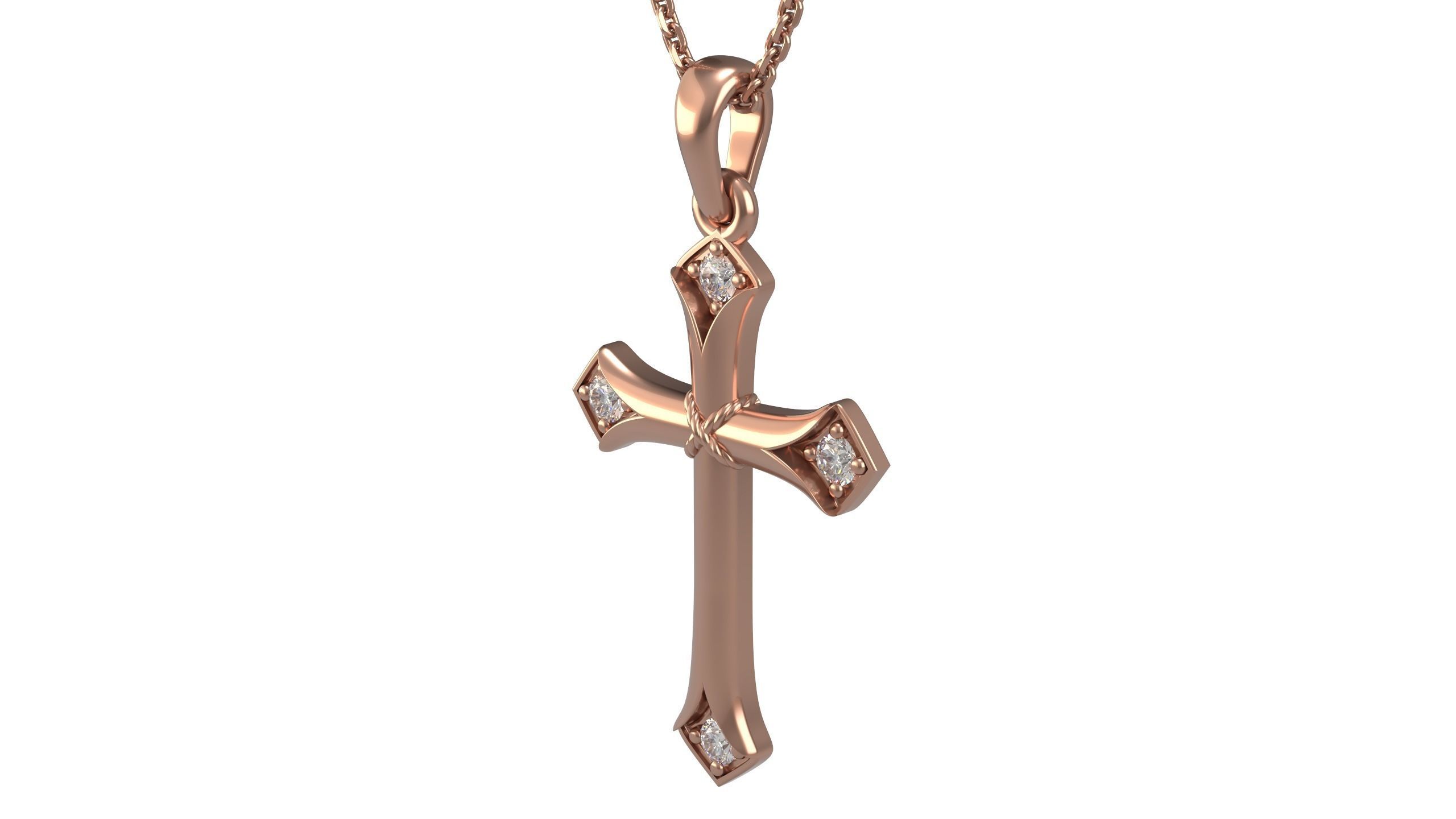 Cross pendant 24 3D print model_5