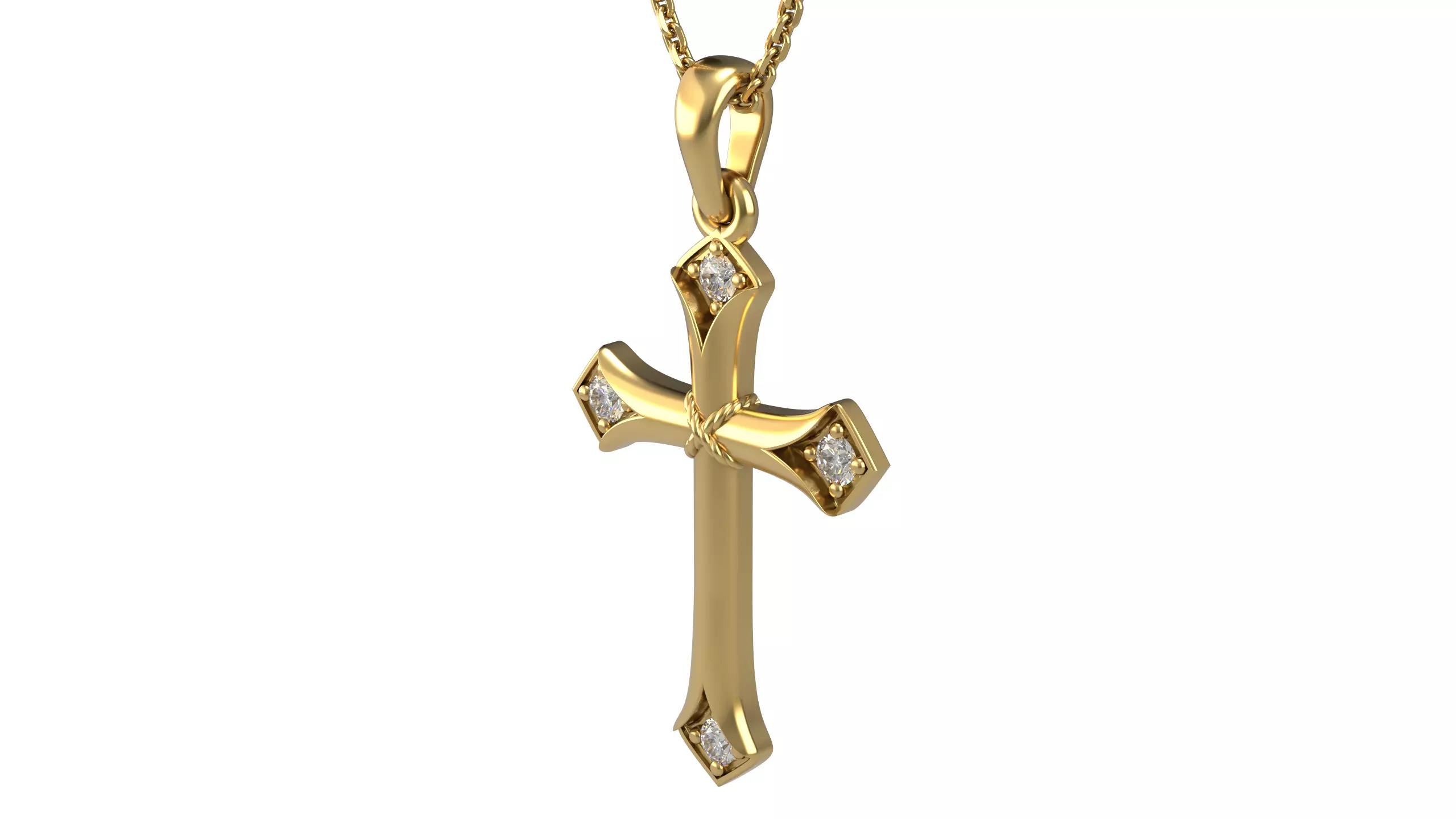 Cross pendant 24 3D print model_0