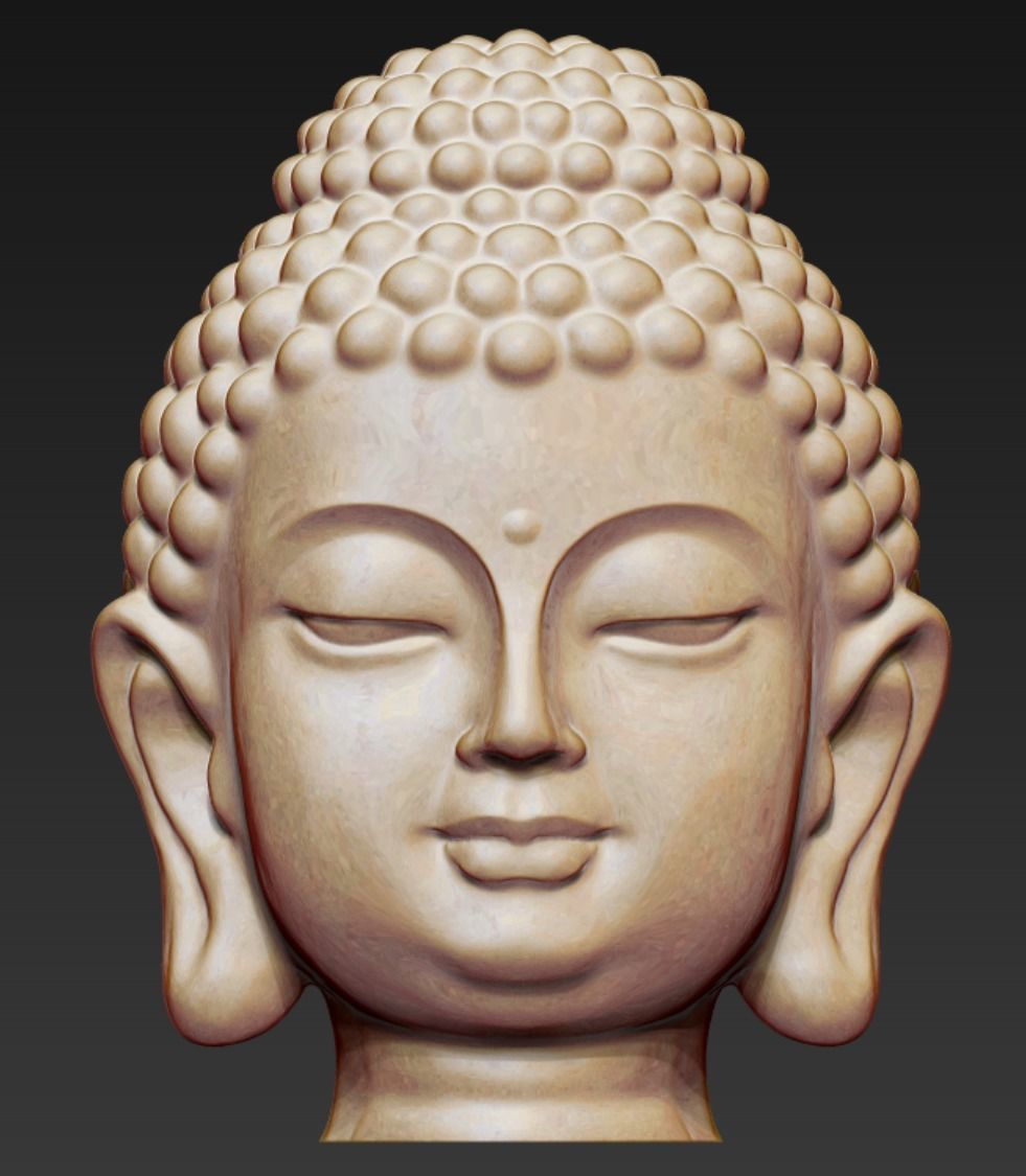 Buddha Head 3D print model_1
