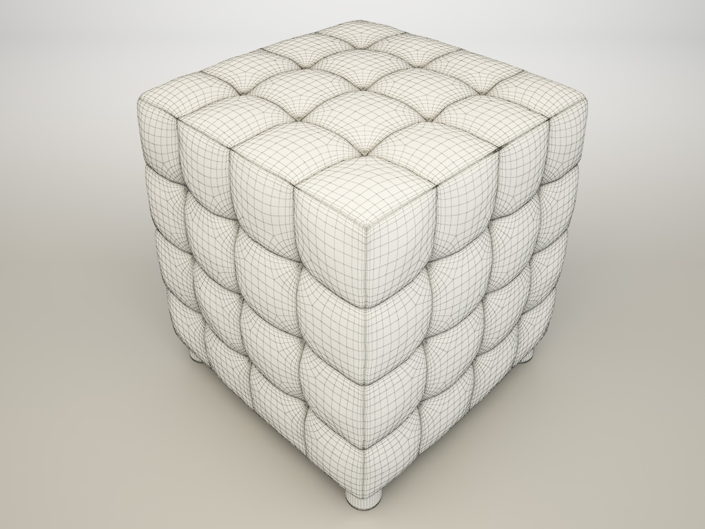 Izzo Stone Cube Ottoman 3D model_4