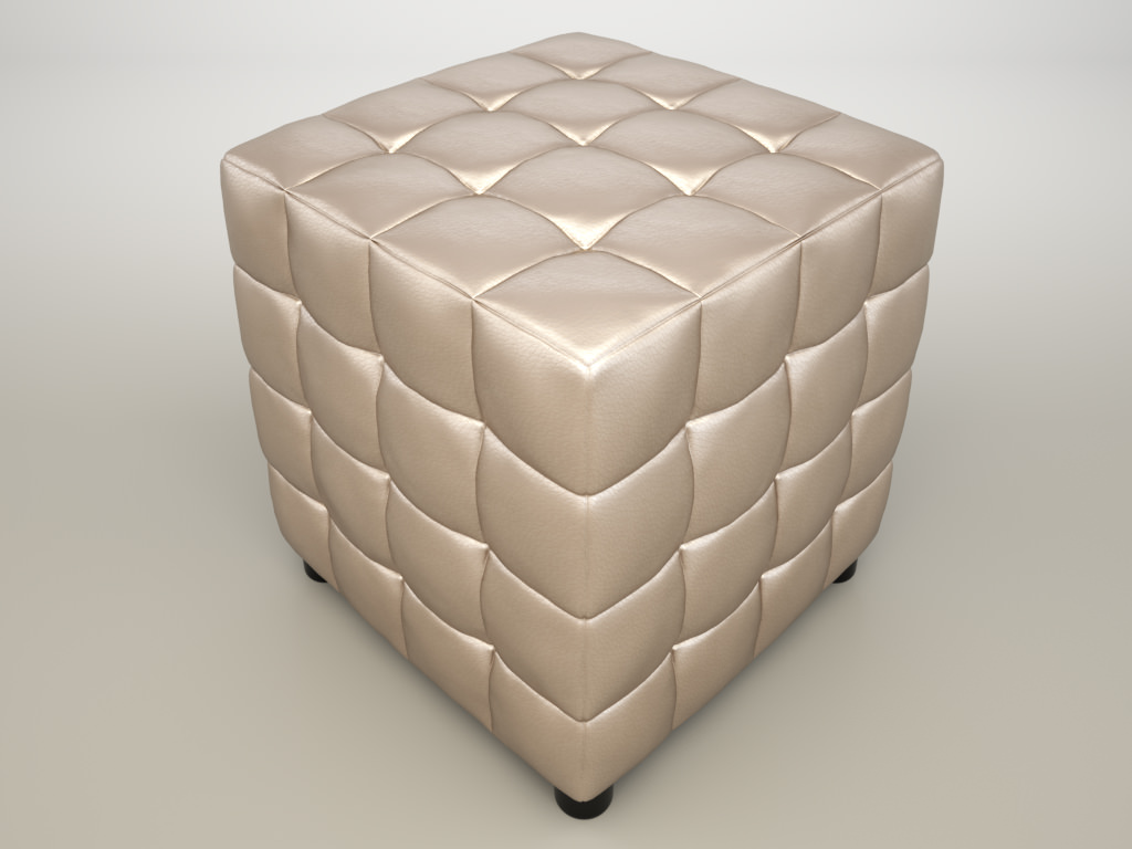 Izzo Stone Cube Ottoman 3D model_3