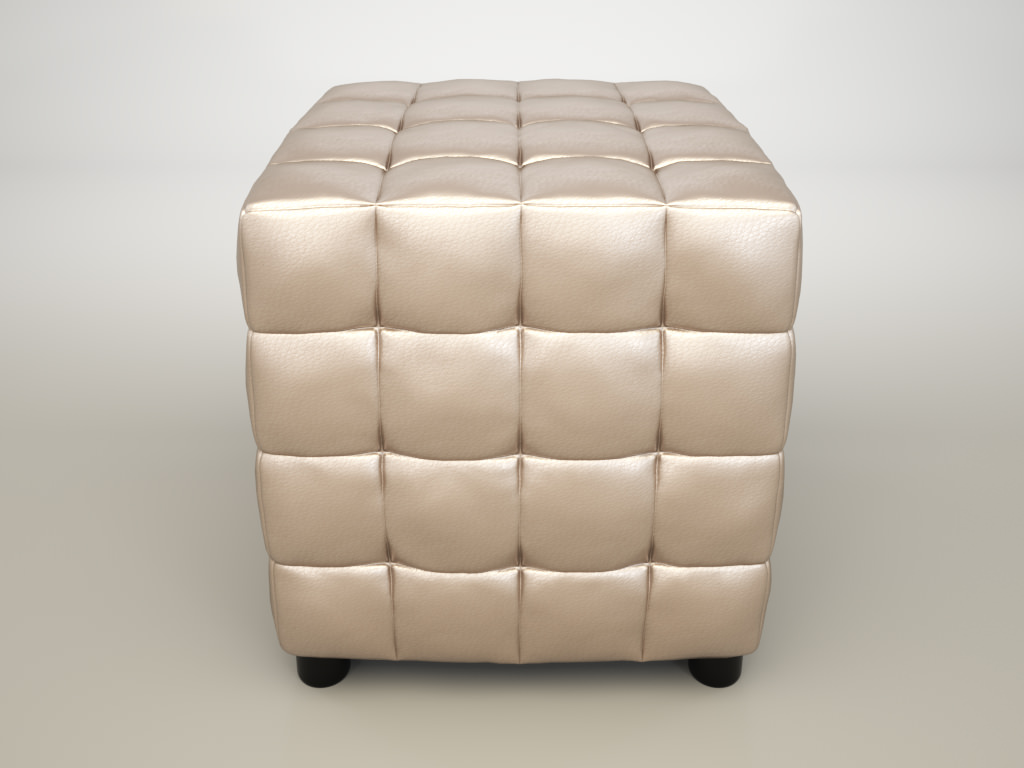 Izzo Stone Cube Ottoman 3D model_2