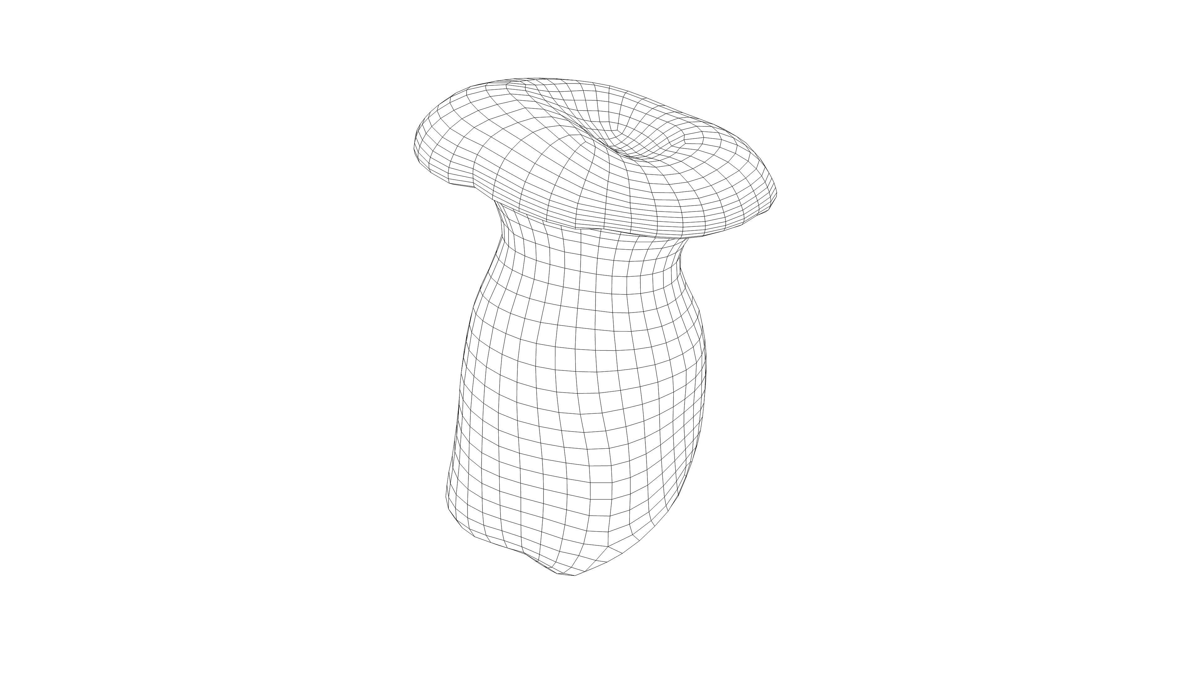 Photorealistic 3D scan of Oyster mushroom Low-poly 3D model_3