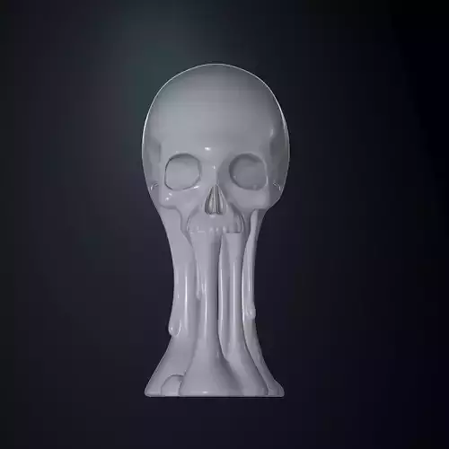 Floating Melted Skull Statue 3D print model
