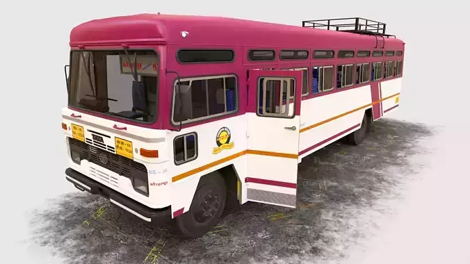 Indian Hirkani ST Bus Version 01 Purple and White