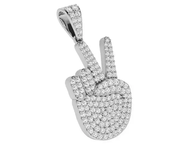 Peace Sign Diamond Pendant 4289