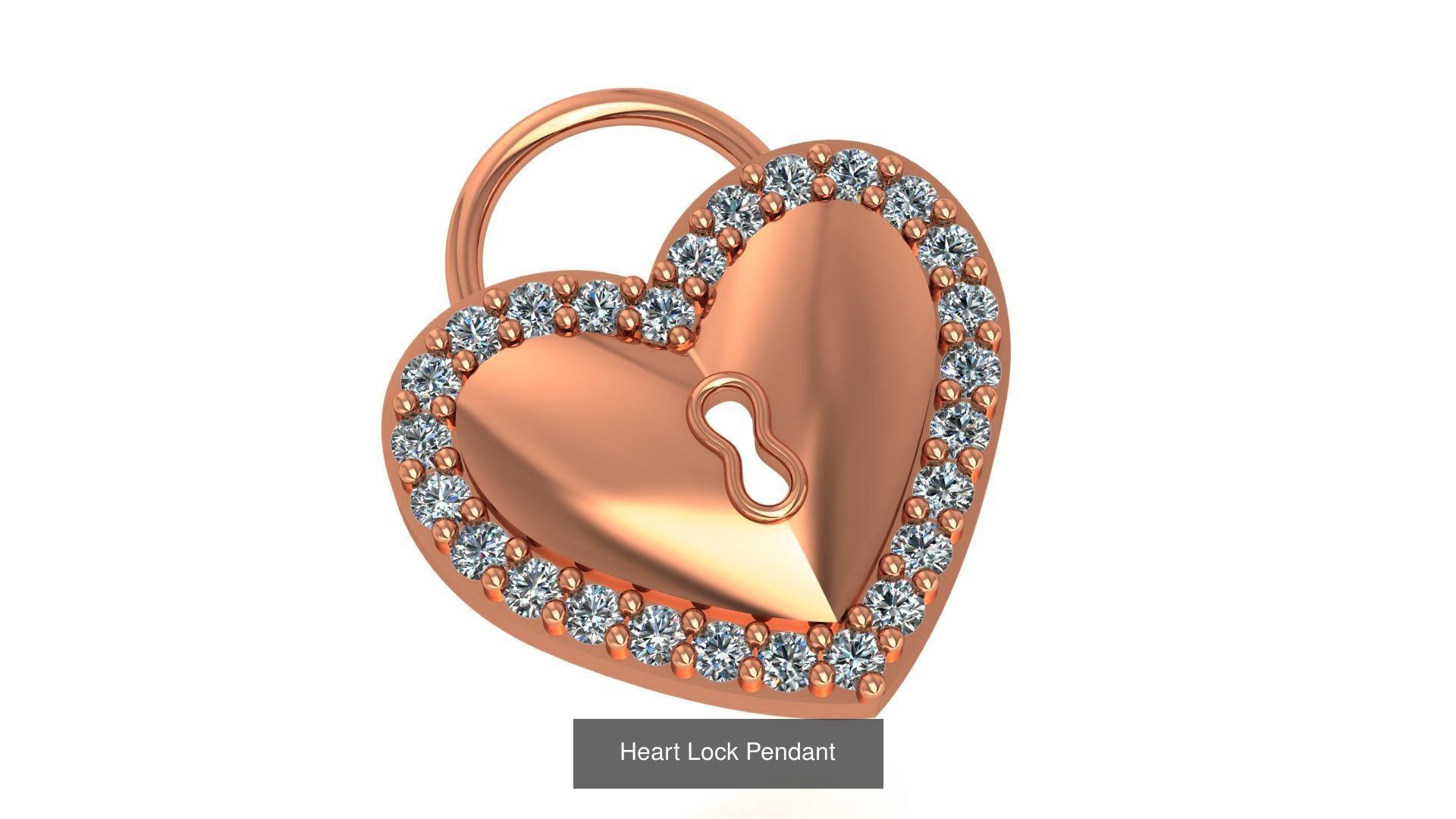 129 Heart Love Valentine Charm Pendant Necklace 3D Model Collection_39