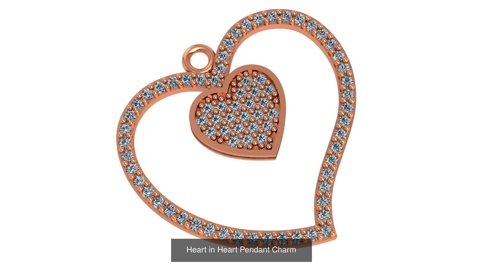 129 Heart Love Valentine Charm Pendant Necklace 3D Model Collection_83