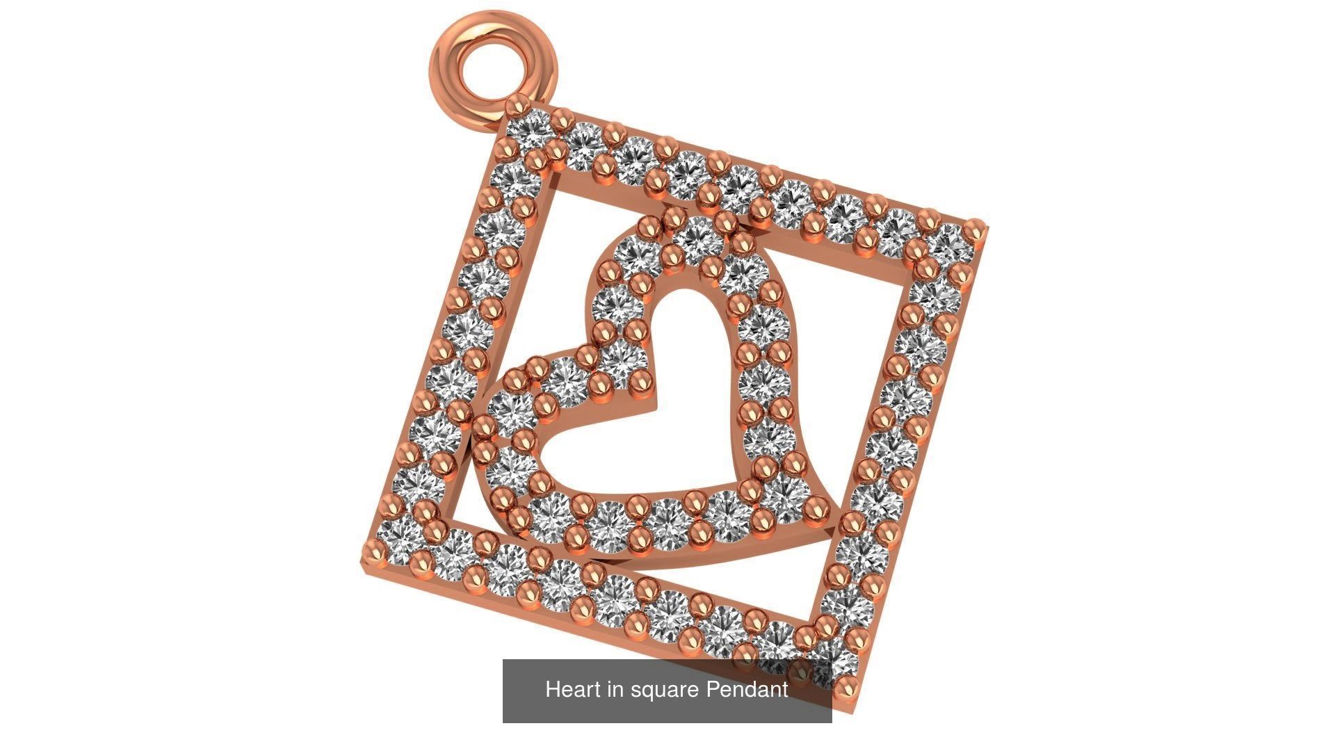 129 Heart Love Valentine Charm Pendant Necklace 3D Model Collection_46