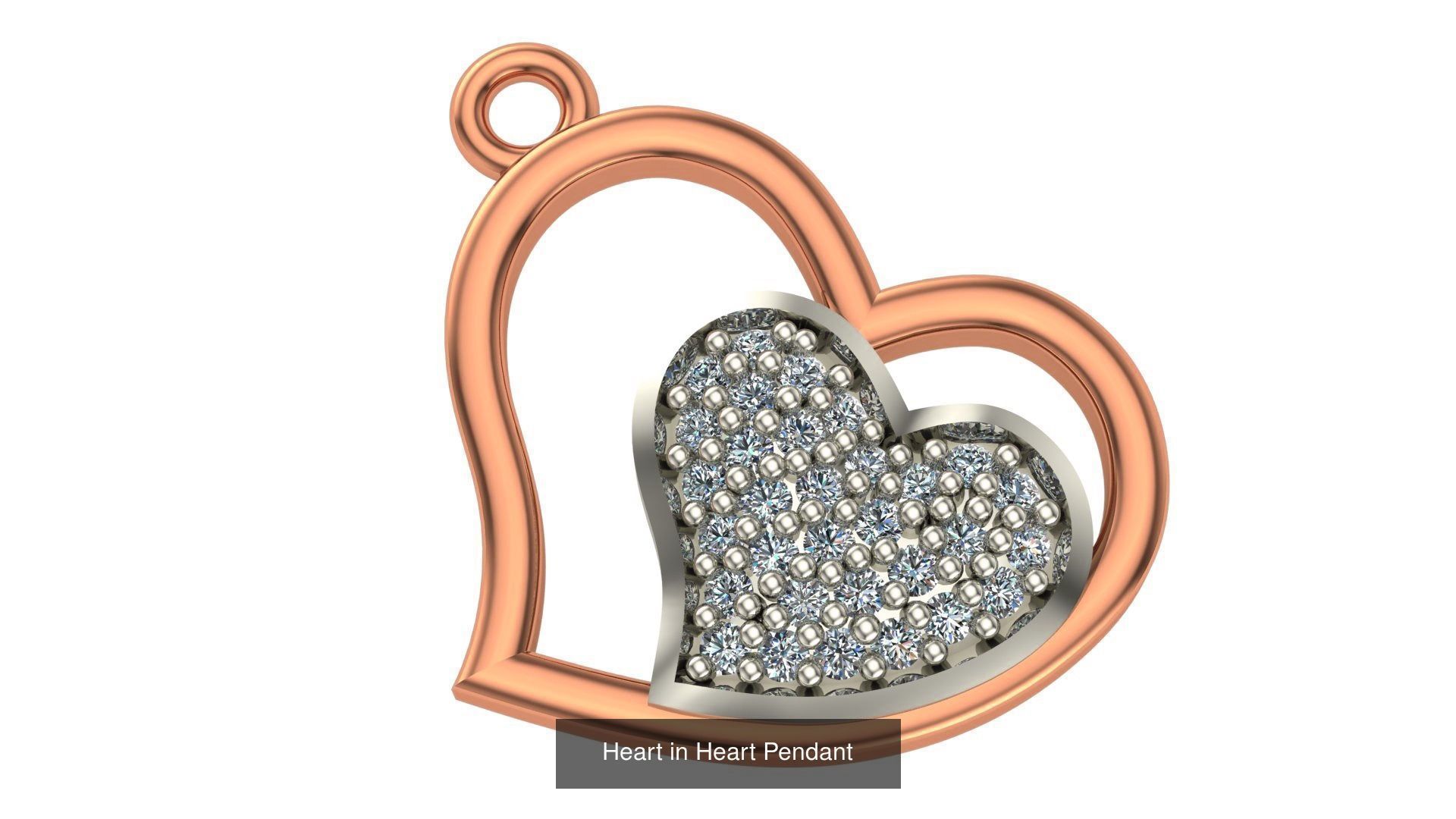 129 Heart Love Valentine Charm Pendant Necklace 3D Model Collection_65