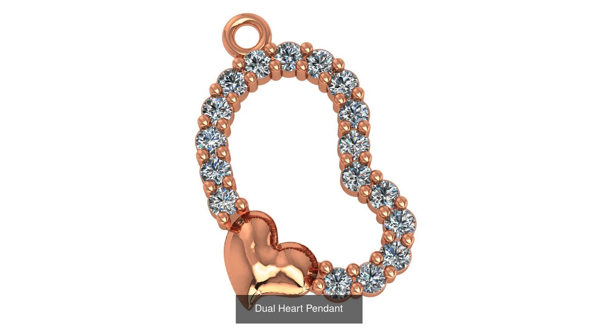 129 Heart Love Valentine Charm Pendant Necklace 3D Model Collection_28