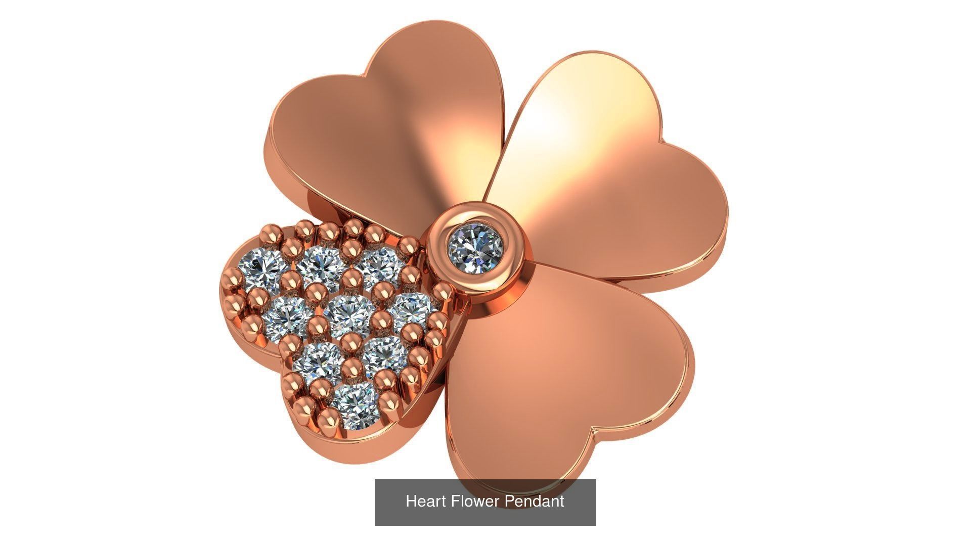 129 Heart Love Valentine Charm Pendant Necklace 3D Model Collection_86