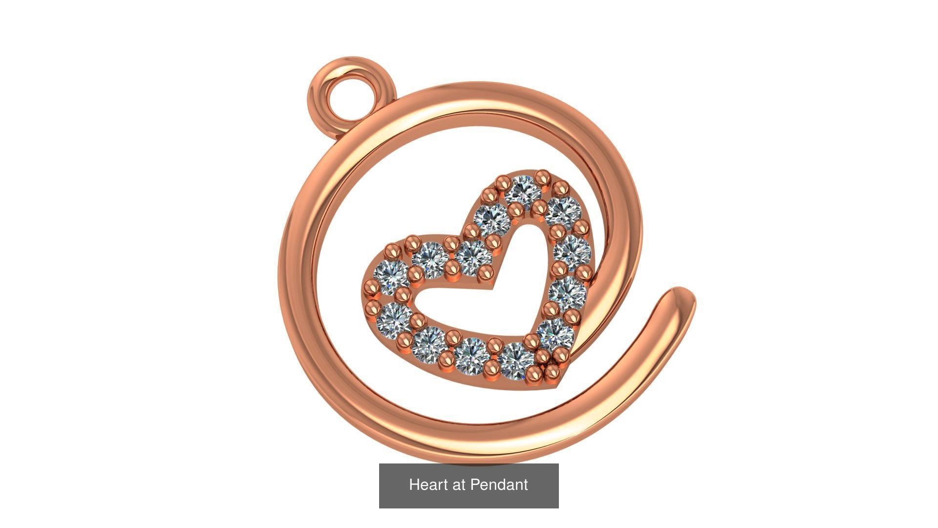 129 Heart Love Valentine Charm Pendant Necklace 3D Model Collection_36