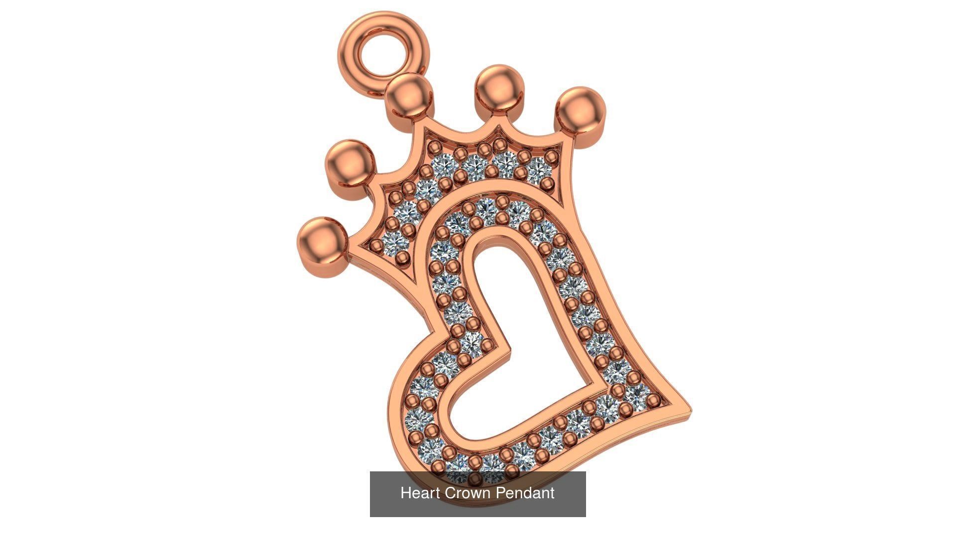 129 Heart Love Valentine Charm Pendant Necklace 3D Model Collection_17