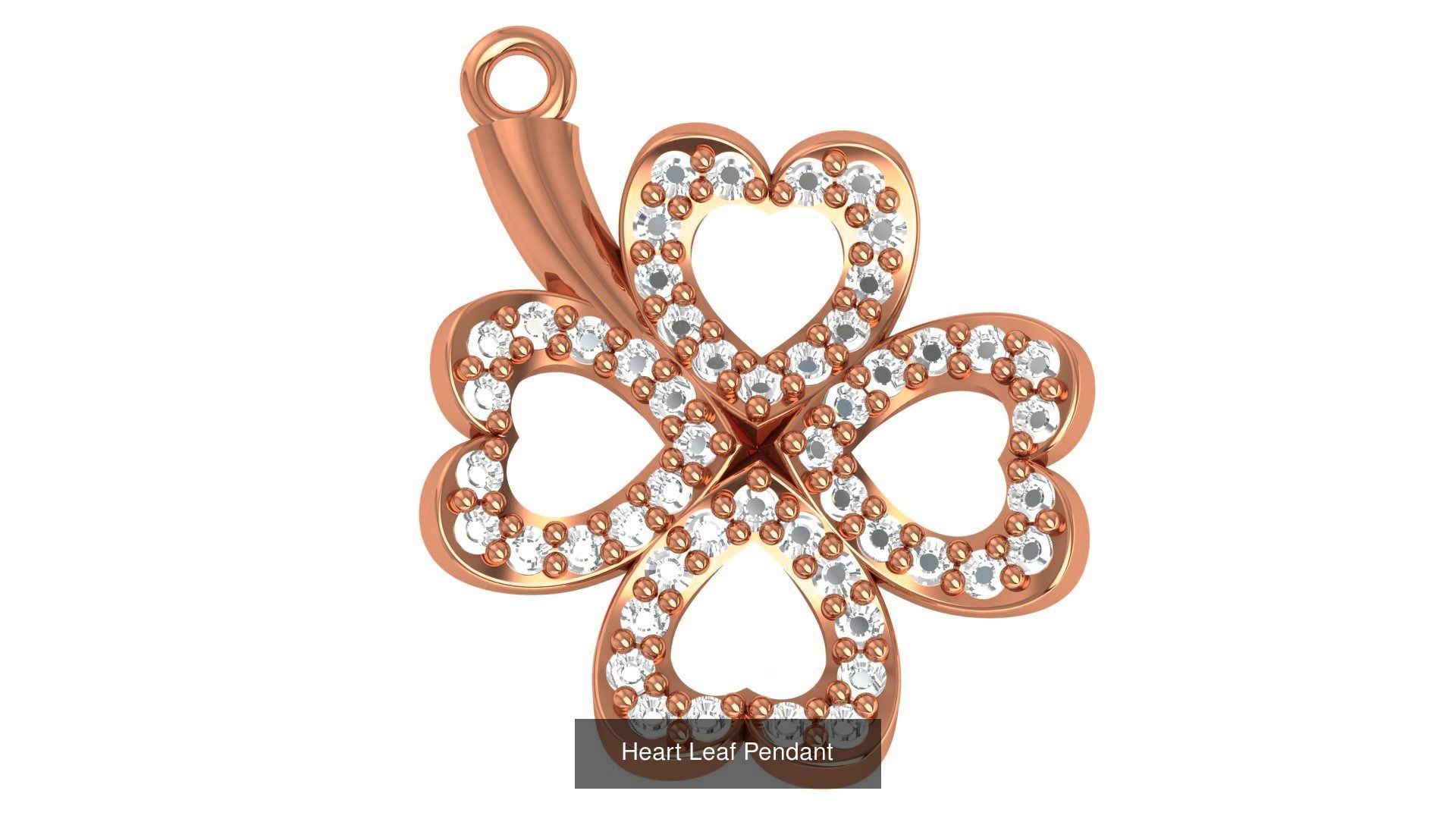 129 Heart Love Valentine Charm Pendant Necklace 3D Model Collection_104